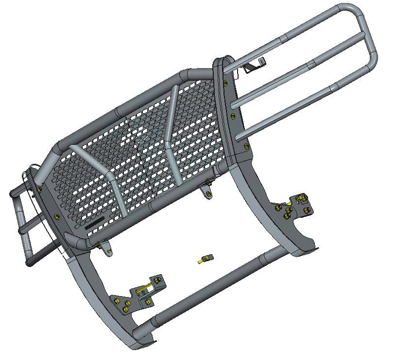 2007-2013 Chevrolet Silverado 1500 Rugged Heavy Duty Grille Guard Kit Modular Pair of 5.3" Dia. LED Flood Lights w/ Red Trim Rings Wiring Harness  and Switch | Black Horse Off Road - Image 6
