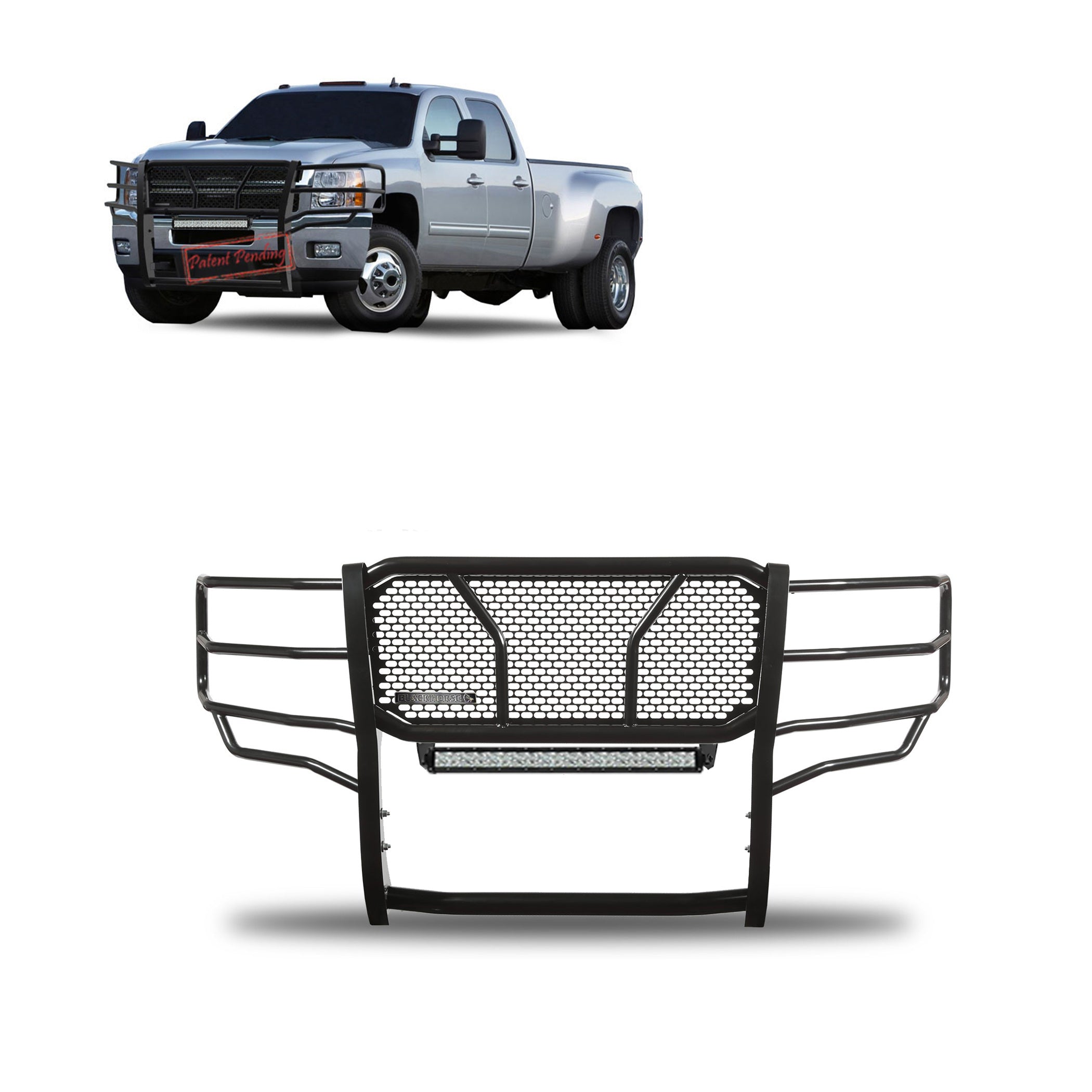 2011-2014 Chevrolet Silverado 2500 Hd Rugged Heavy Duty Grille Guard Kit Modular | Black Horse Off Road - Image 1