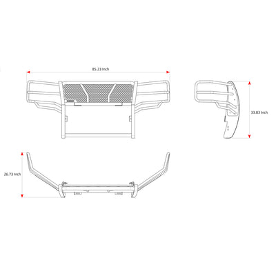 2011-2014 Chevrolet Silverado 2500 Hd Rugged Heavy Duty Grille Guard Kit Modular | Black Horse Off Road - Image 10