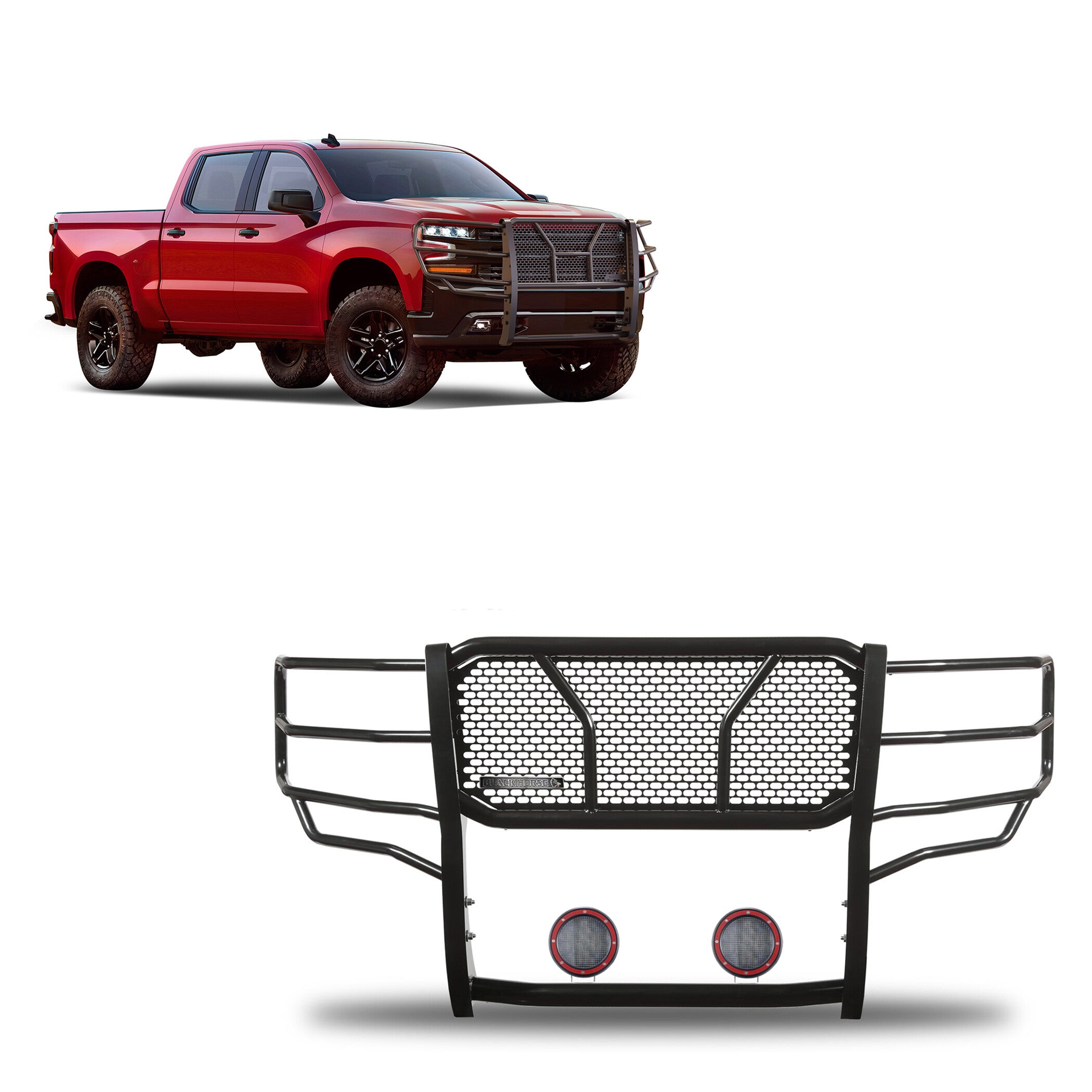 2019-2026 Chevrolet Silverado 1500 Rugged Heavy Duty Grille Guard Kit Modular | Black Horse Off Road - Image 1