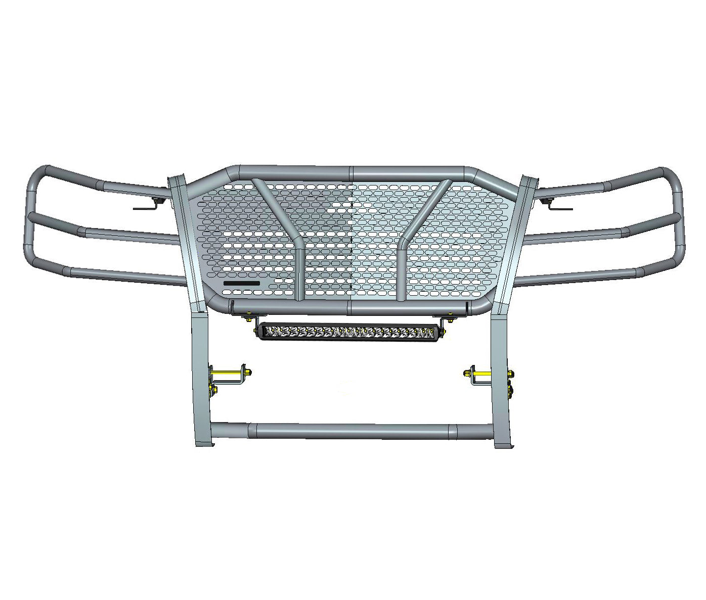 2007-2014 Chevrolet Avalanche Rugged Heavy Duty Grille Guard Kit Modular Includes Single Row LED Light | Black Horse Off Road - Image 3