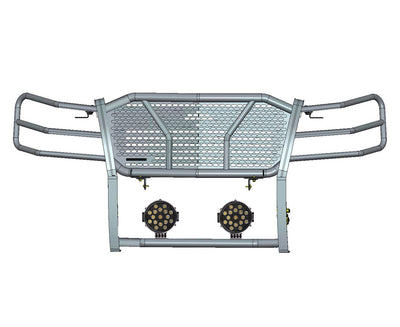 2007-2014 Chevrolet Avalanche Rugged Heavy Duty Grille Guard Kit Modular Incl. pair of 7.0" Dia. LED  Lights w/ Black Trim Rings w/ Wiring Harness and Switch | Black Horse Off Road - Image 3