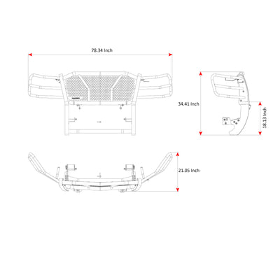 2007-2014 Chevrolet Avalanche Rugged Heavy Duty Grille Guard Modular | Black Horse Off Road - Image 10