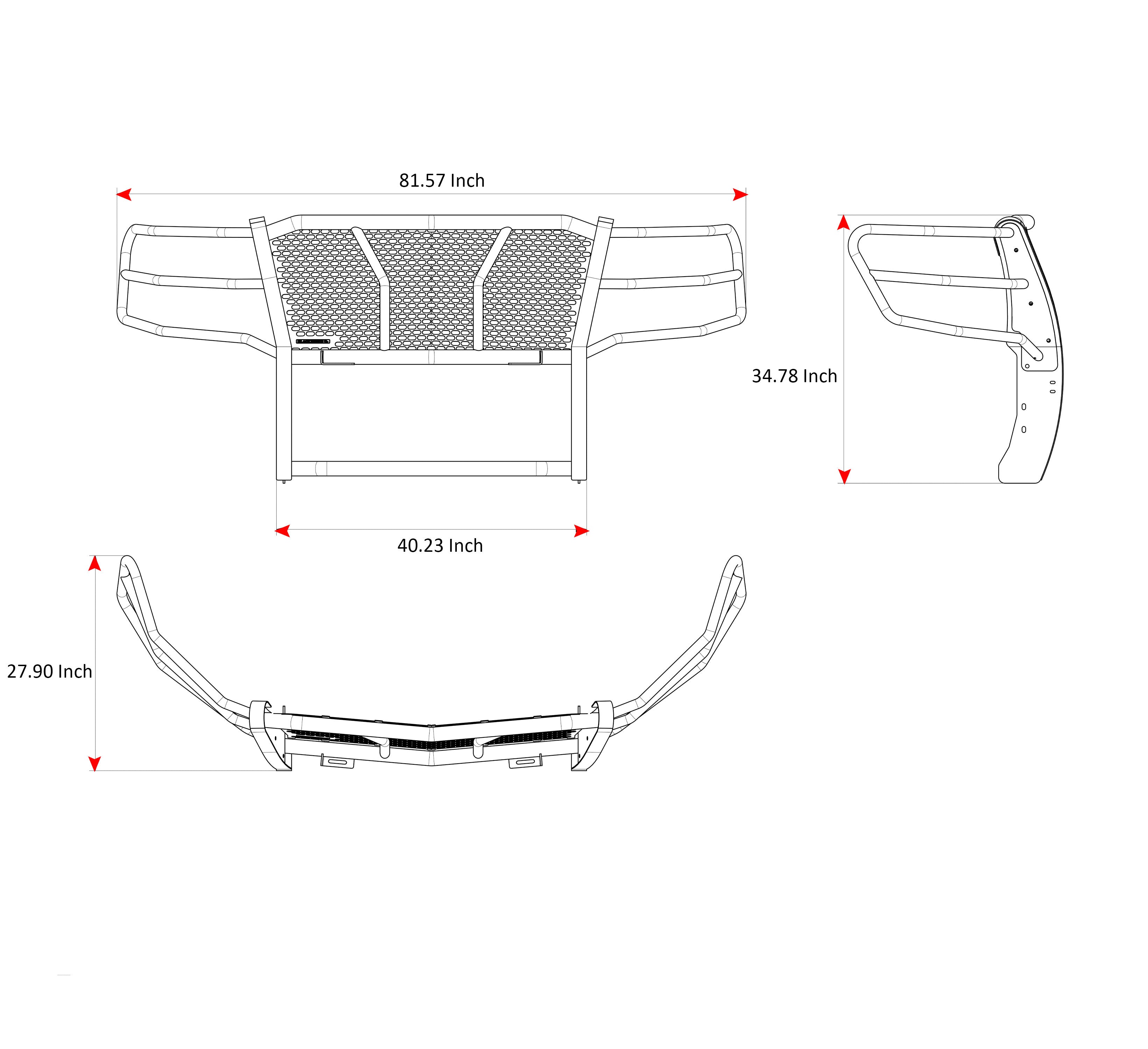 2015-2023 Chevrolet Suburban Rugged Heavy Duty Grille Guard Kit Modular | Black Horse Off Road - Image 8