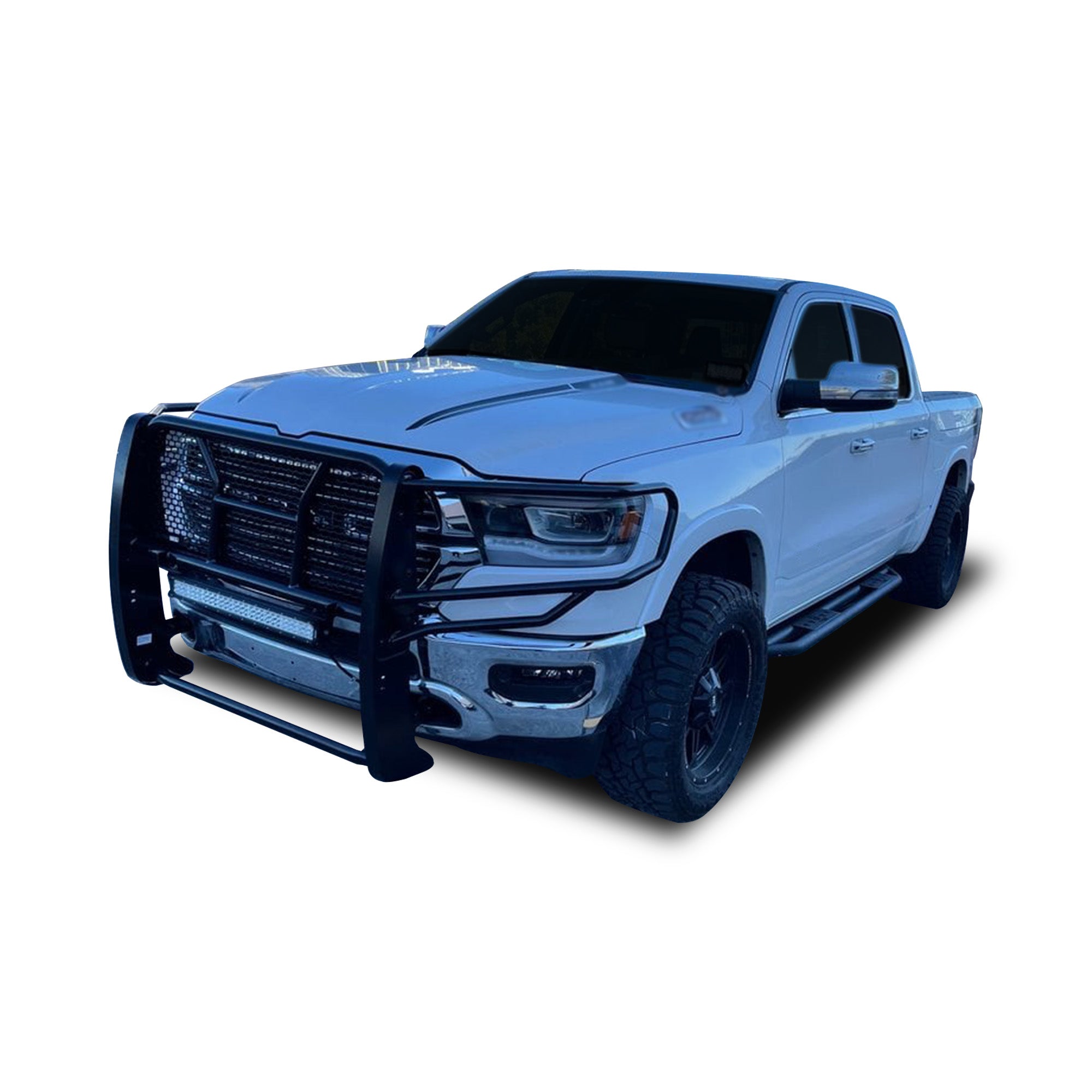 2009-2024 Dodge Ram 1500 Rugged Heavy Duty Grille Guard Kit Modular Includes 1 20in Double Row LED Light Bar | Black Horse Off Road - Image 5