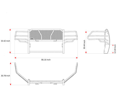 2010-2018 Dodge Ram 2500 Rugged Heavy Duty Grille Guard Kit Modular | Black Horse Off Road - Image 10