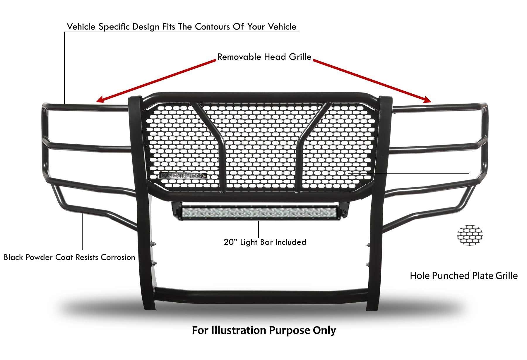 2010-2018 Dodge Ram 2500 Rugged Heavy Duty Grille Guard Kit Modular | Black Horse Off Road - Image 5