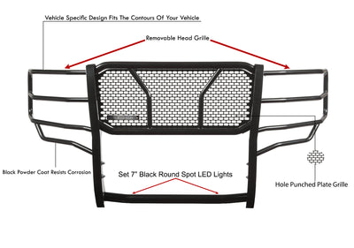 2010-2018 Dodge Ram 2500 Rugged Heavy Duty Grille Guard Kit Modular | Black Horse Off Road - Image 5