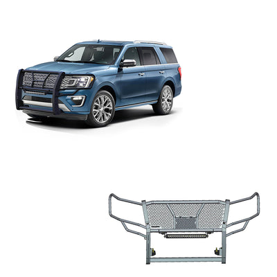 2018-2024 Ford Expedition Rugged Heavy Duty Grille Guard Kit Modular Includes Single Row LED Light | Black Horse Off Road - Image 1