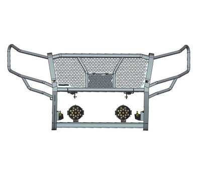2018-2024 Ford Expedition Rugged Heavy Duty Grille Guard Kit Modular Incl. pair of 7.0" Dia. LED  Lights w/ Black Trim Rings w/ Wiring Harness and Switch | Black Horse Off Road - Image 3
