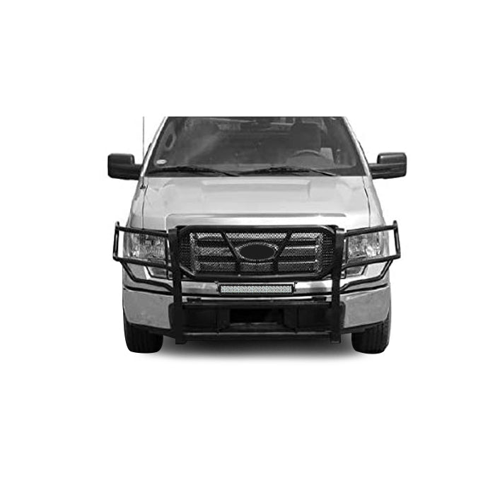 2009-2014 Ford F-150 Rugged Heavy Duty Grille Guard Kit Modular Includes 1 20in Double Row LED Light Bar | Black Horse Off Road - Image 2