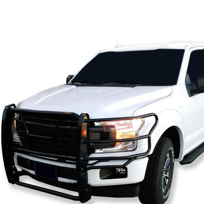 2015-2020 Ford F-150 Rugged Heavy Duty Grille Guard Kit Modular Includes 1 20in Double Row LED Light Bar | Black Horse Off Road - Image 3