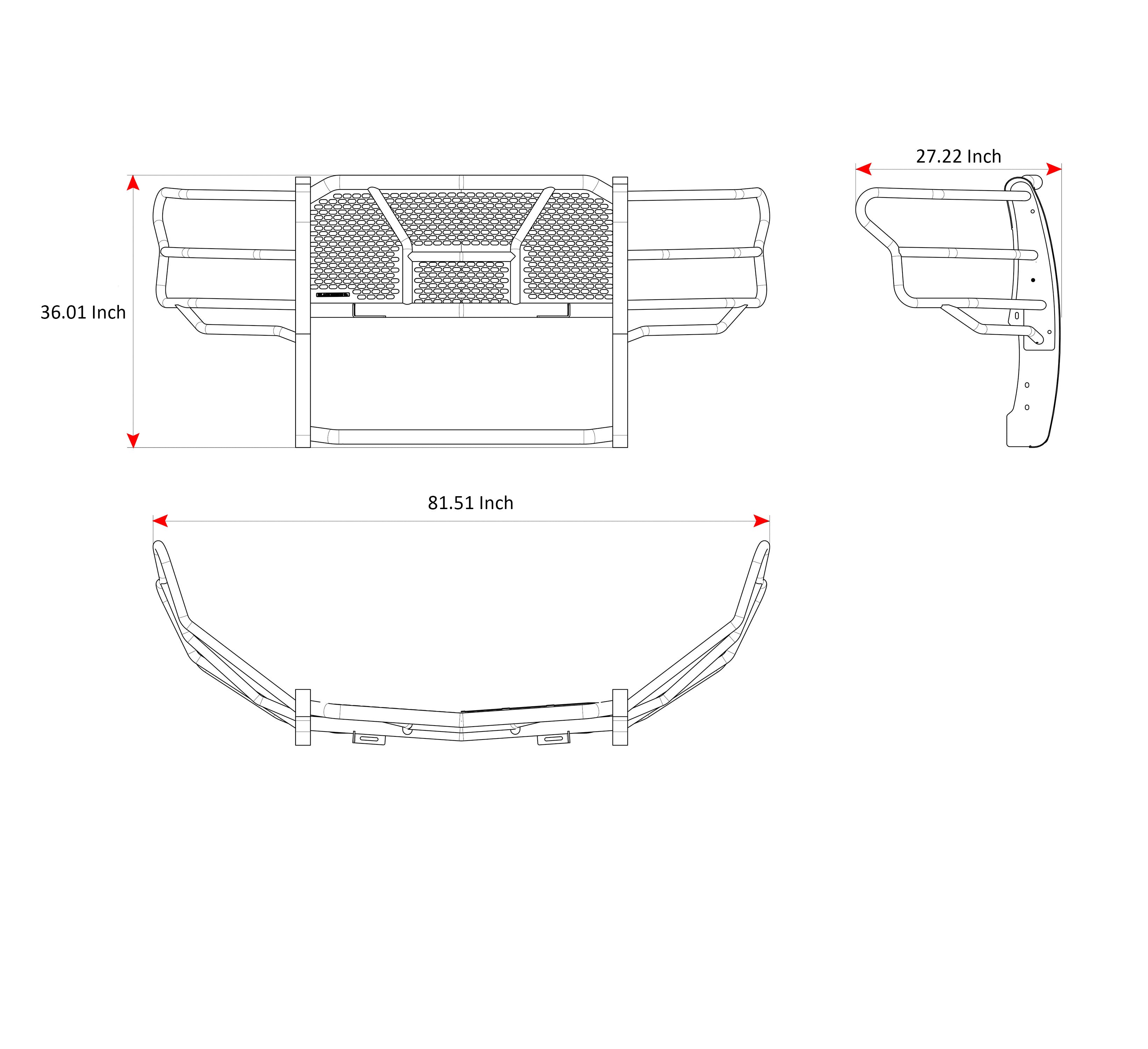 2015-2020 Ford F-150 Rugged Heavy Duty Grille Guard Modular | Black Horse Off Road - Image 10