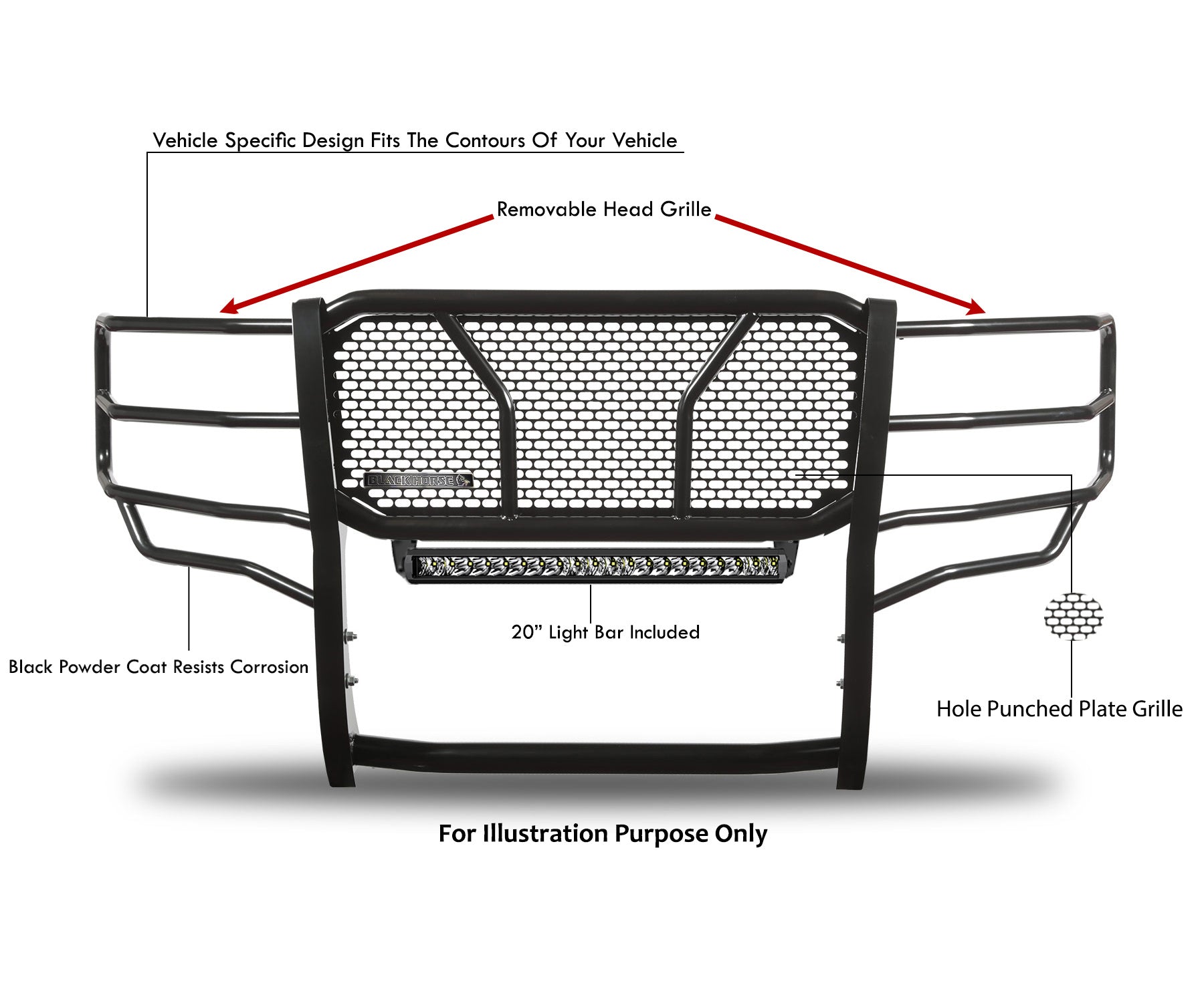 2021-2026 Ford F-150 Rugged Heavy Duty Grille Guard Kit Modular | Black Horse Off Road - Image 8