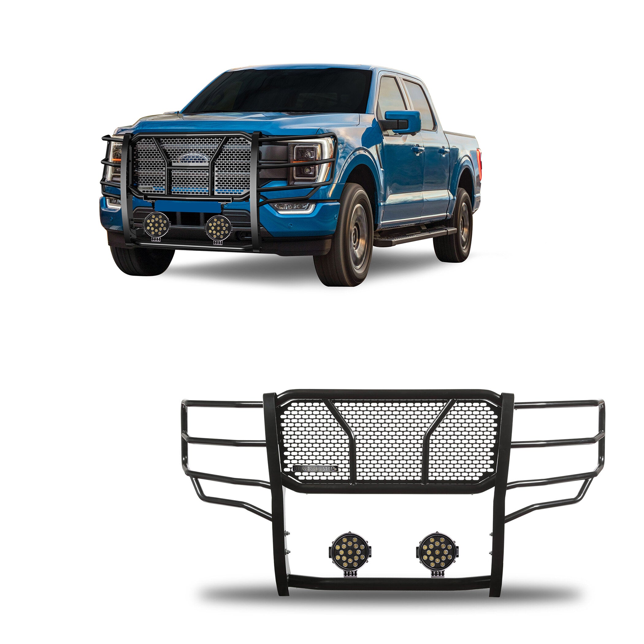 2021-2026 Ford F-150 Rugged Heavy Duty Grille Guard Kit Modular | Black Horse Off Road - Image 1