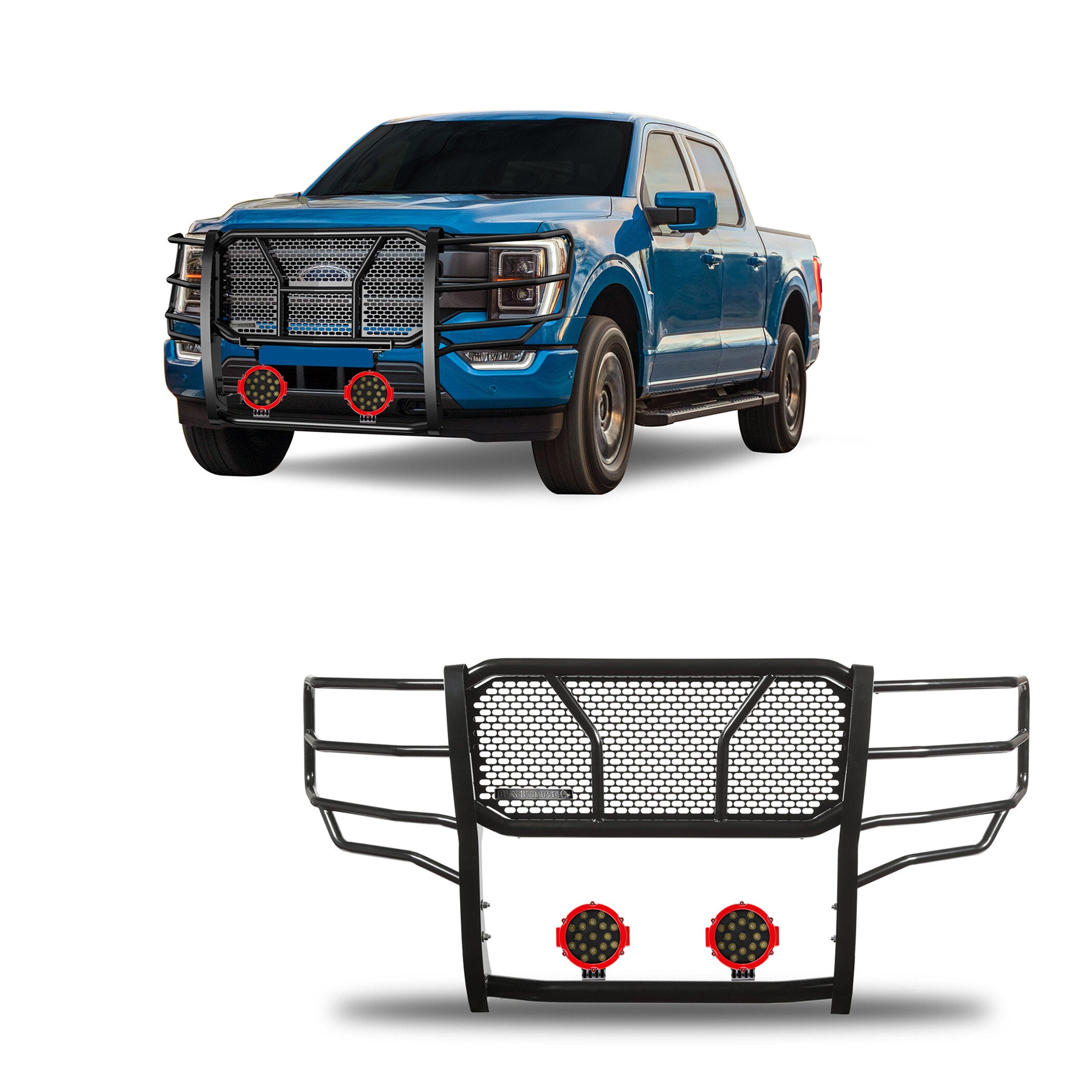2021-2026 Ford F-150 Rugged Heavy Duty Grille Guard Kit Modular | Black Horse Off Road - Image 1