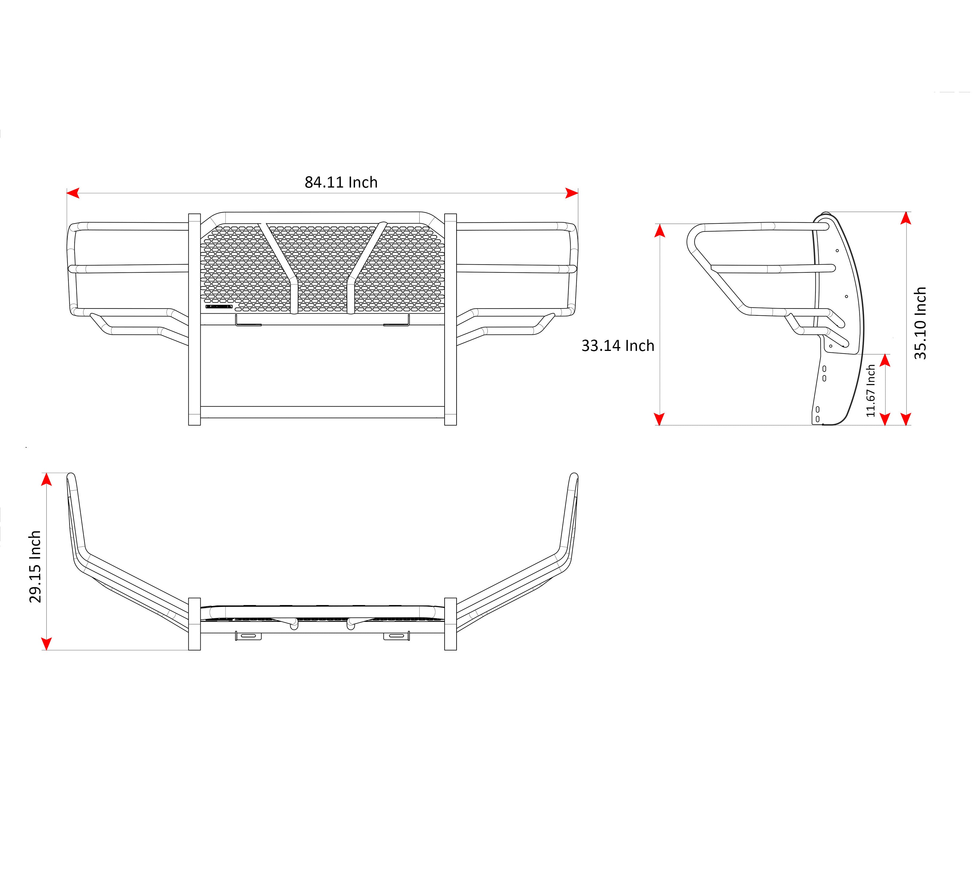 2011-2016 Ford F-250 Super Duty Rugged Heavy Duty Grille Guard Kit Modular | Black Horse Off Road - Image 10