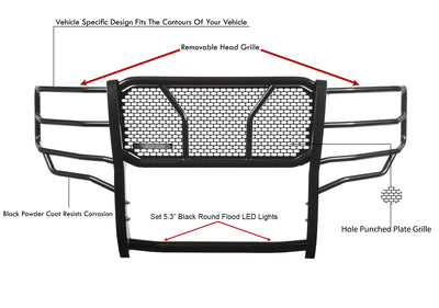 2011-2016 Ford F-250 Super Duty Rugged Heavy Duty Grille Guard Kit Modular | Black Horse Off Road - Image 4