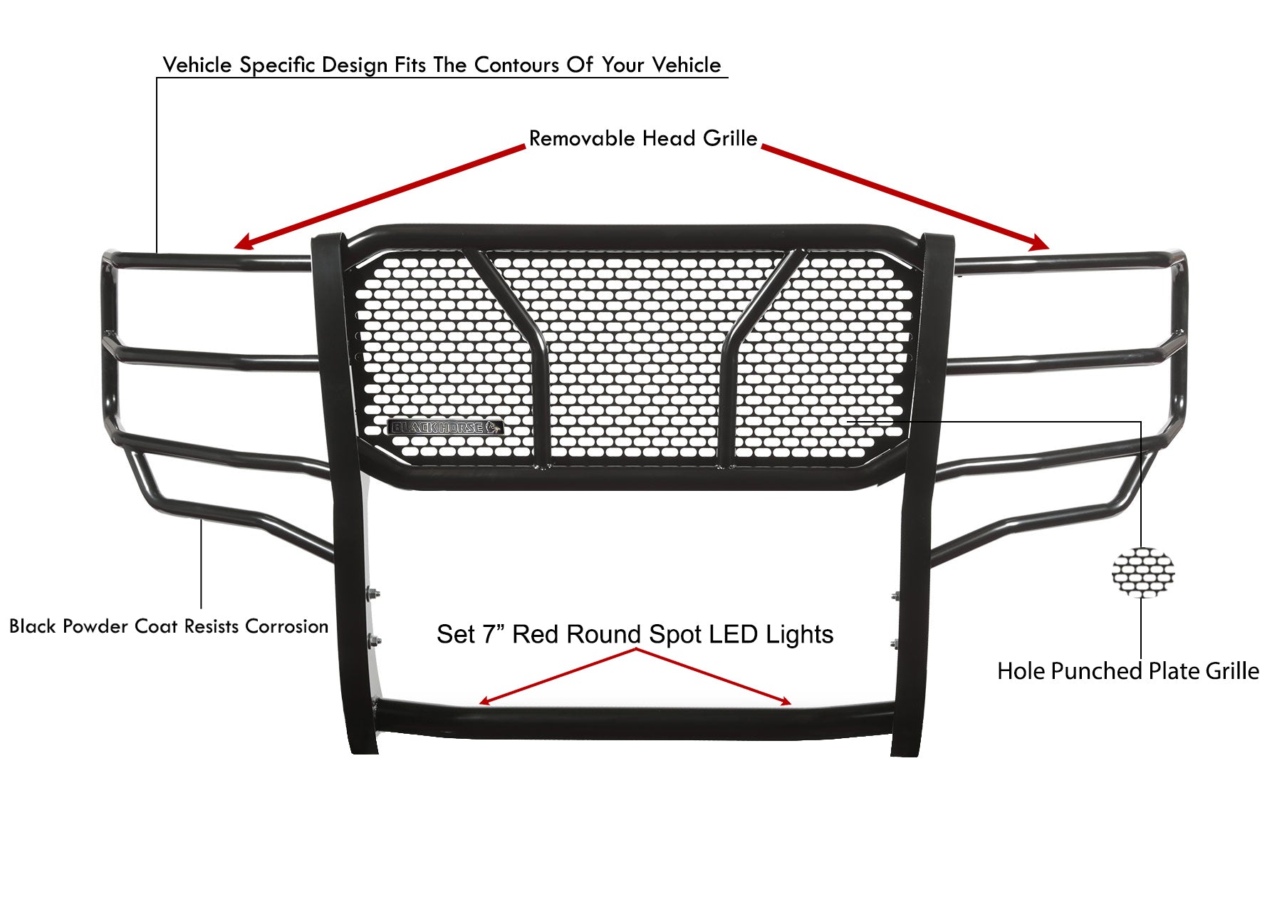2011-2016 Ford F-250 Super Duty Rugged Heavy Duty Grille Guard Kit Modular | Black Horse Off Road - Image 5