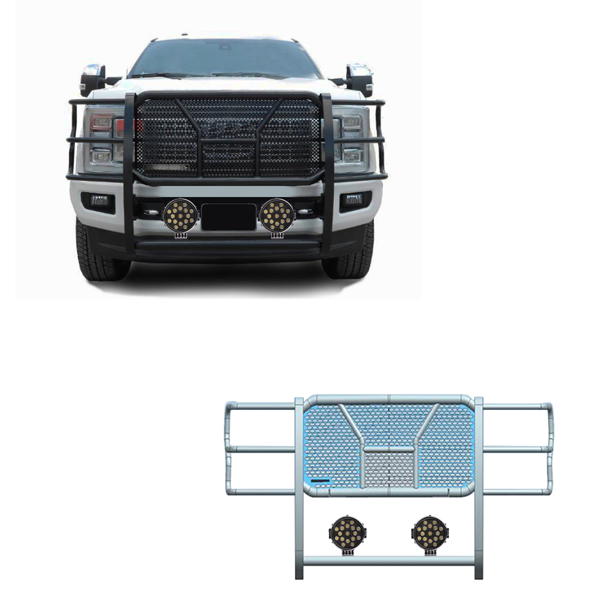2017-2022 Ford F-250 Super Duty Rugged Heavy Duty Grille Guard Kit Modular | Black Horse Off Road - Image 1