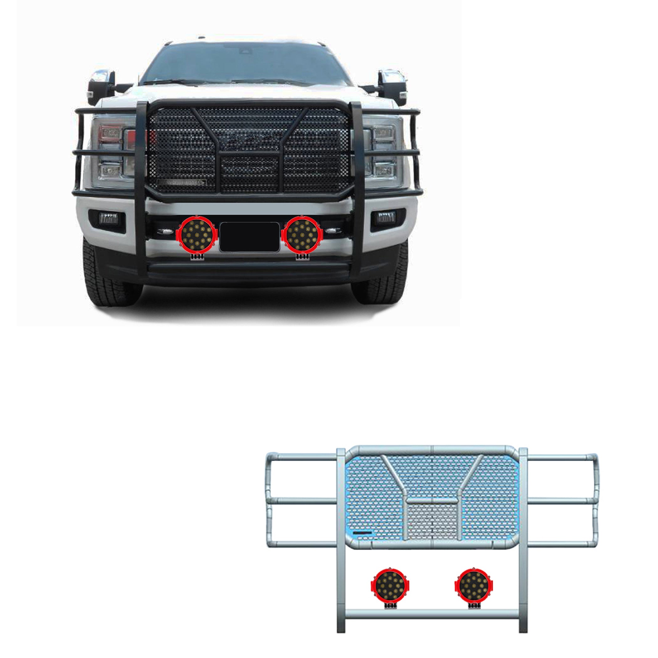 2017-2022 Ford F-250 Super Duty Rugged Heavy Duty Grille Guard Kit Modular | Black Horse Off Road - Image 1