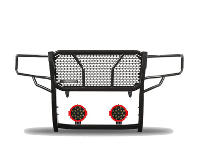 2019-2023 Ford Ranger Rugged Heavy Duty Grille Guard Kit Modular Incl. pair of 7.0" Dia. LED  Lights w/ Red Trim Rings w/ Wiring Harness and Switch | Black Horse Off Road - Image 3