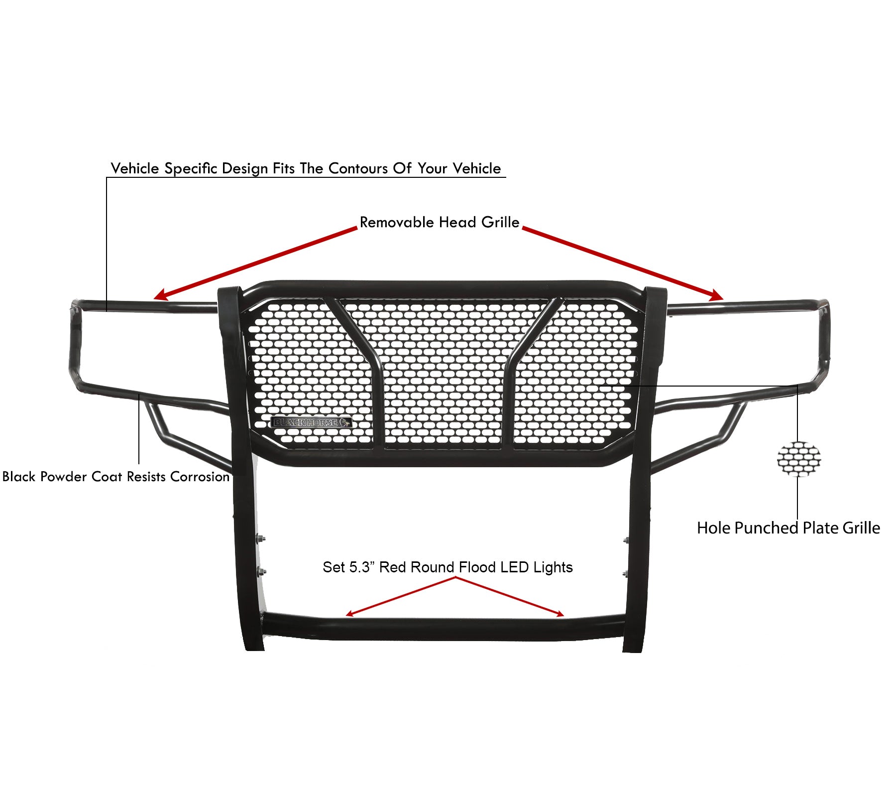 2014-2022 Gmc Sierra 1500 Rugged Heavy Duty Grille Guard Kit Modular | Black Horse Off Road - Image 4