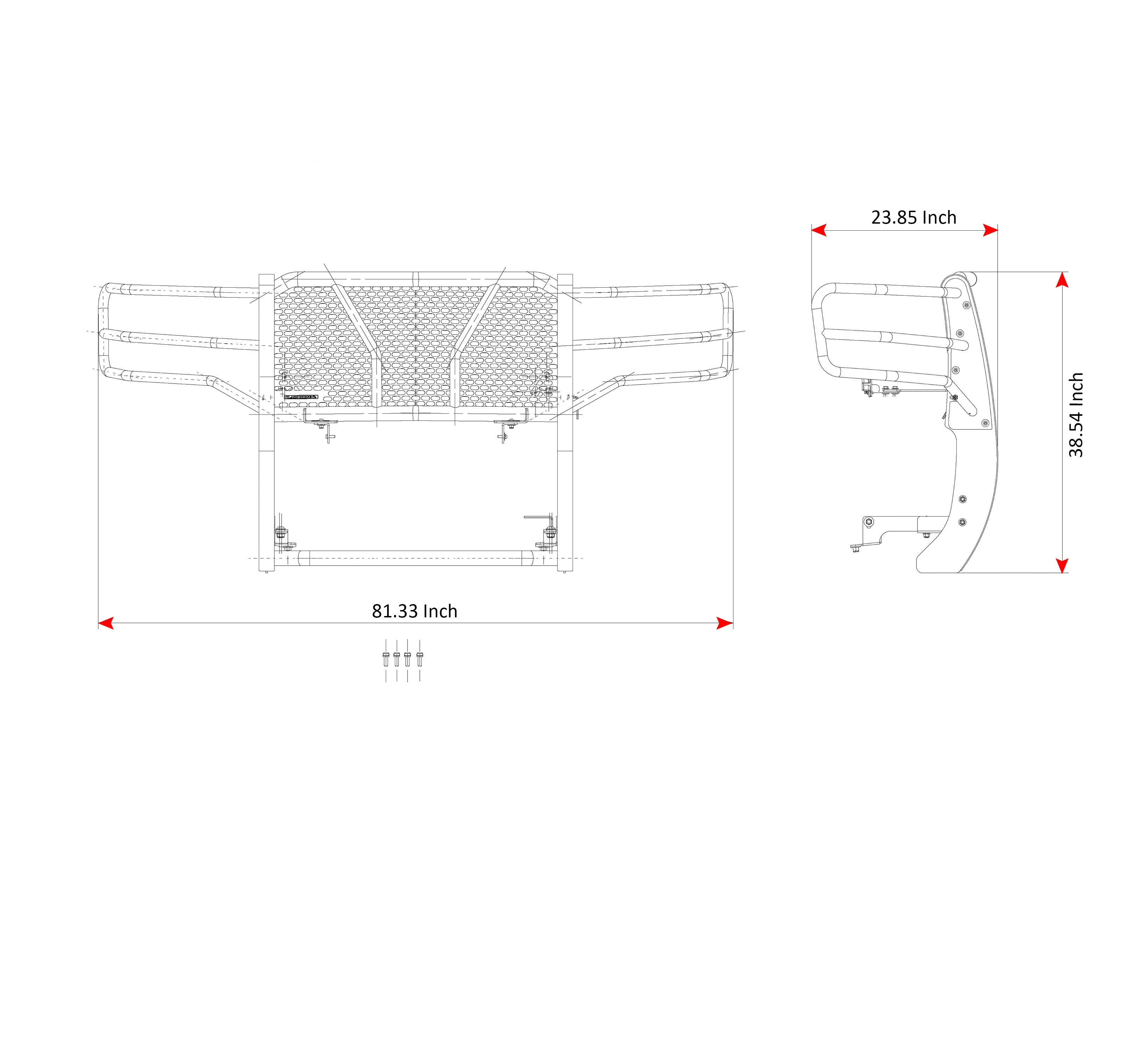 2015-2019 Gmc Sierra 2500 Hd Rugged Heavy Duty Grille Guard Kit Modular Includes Single Row LED Light | Black Horse Off Road - Image 10