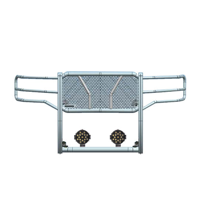 2015-2019 Gmc Sierra 2500 Hd Rugged Heavy Duty Grille Guard Kit Modular Incl. pair of 7.0" Dia. LED  Lights w/ Black Trim Rings w/ Wiring Harness and Switch | Black Horse Off Road - Image 1