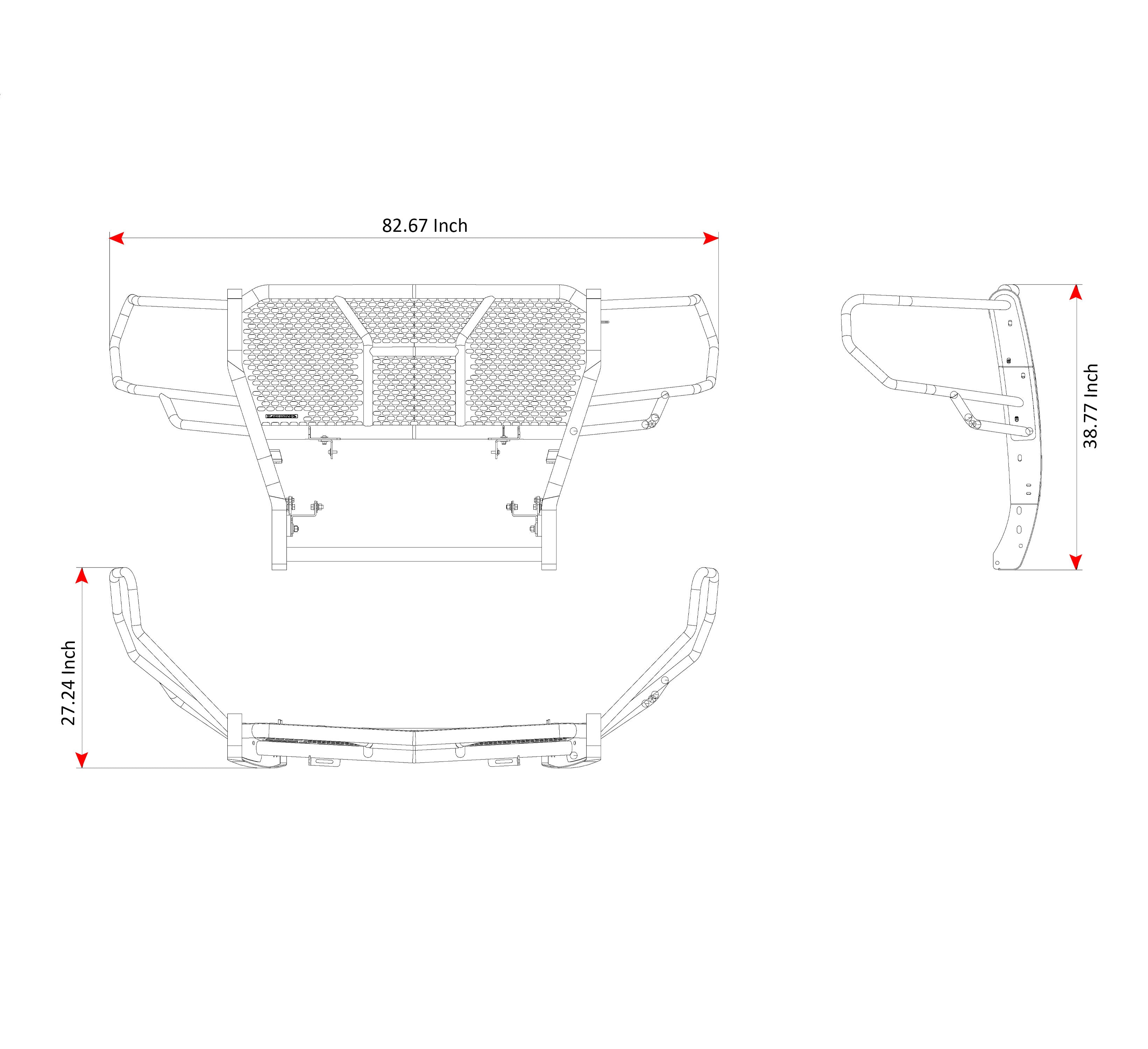 2019-2021 Gmc Sierra 1500 Rugged Heavy Duty Grille Guard Kit Modular | Black Horse Off Road - Image 10