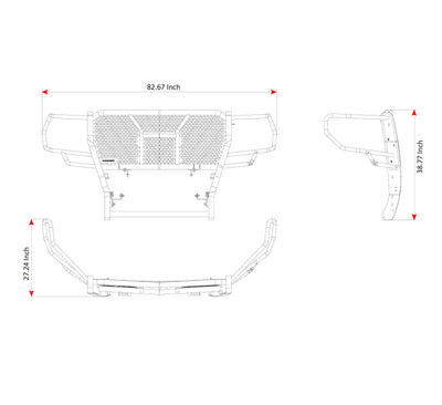2019-2021 Gmc Sierra 1500 Rugged Heavy Duty Grille Guard Kit Modular | Black Horse Off Road - Image 10