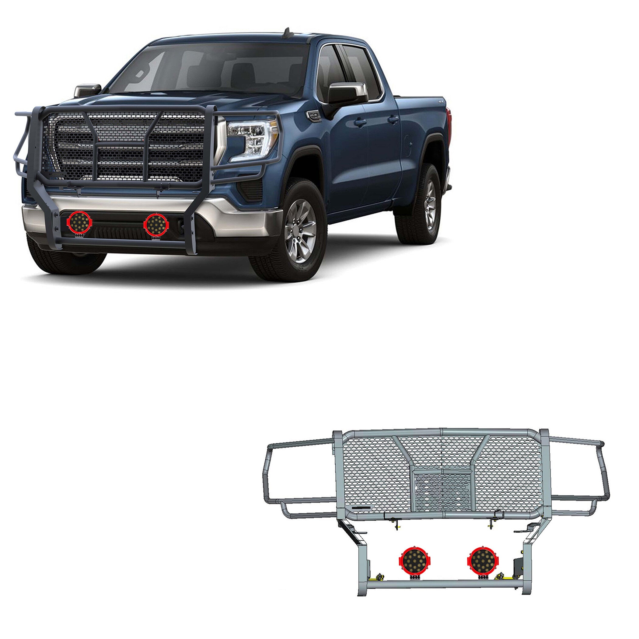 2020-2026 Gmc Sierra 2500 Hd Rugged Heavy Duty Grille Guard Kit Modular | Black Horse Off Road - Image 1