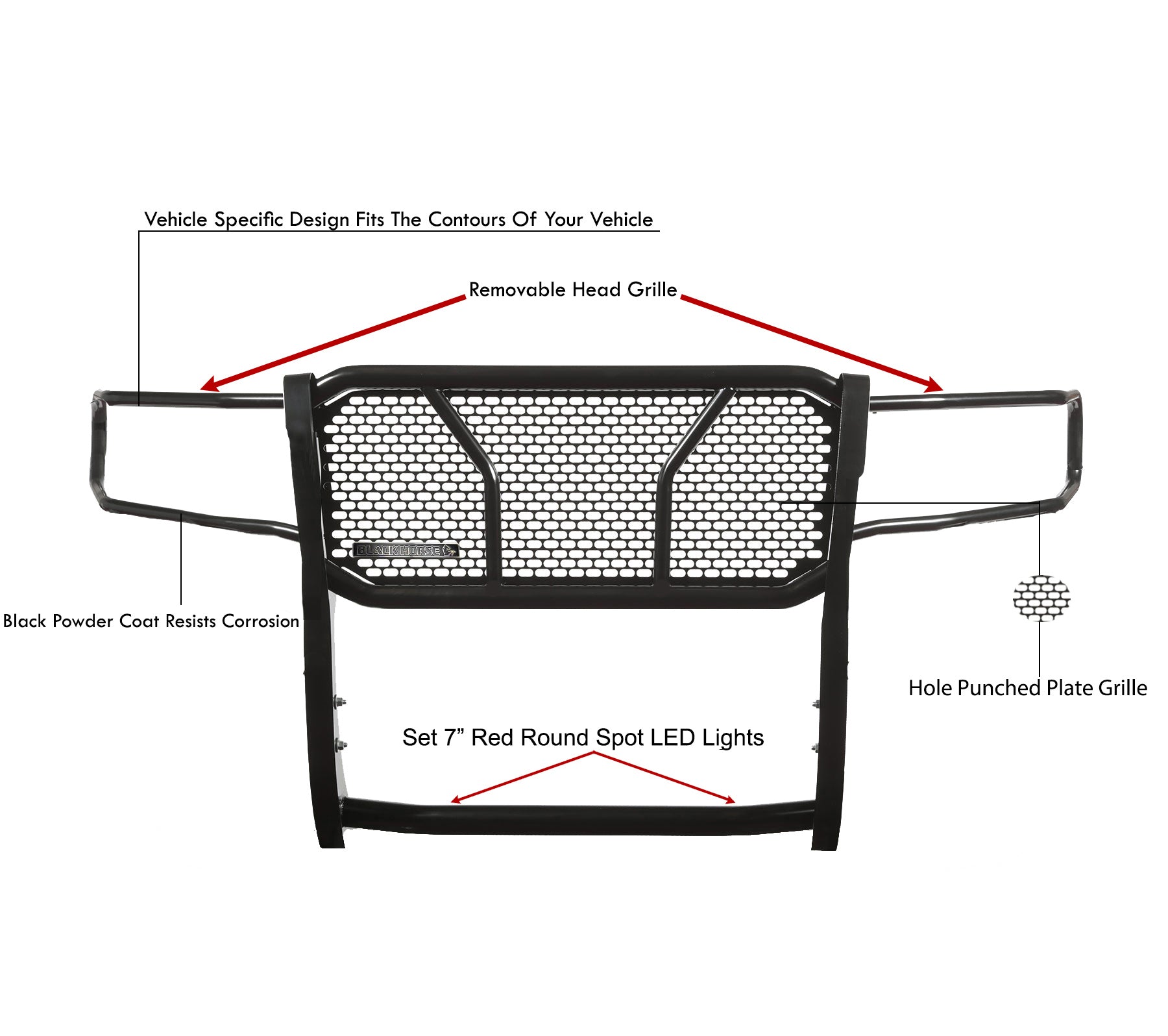 2022-2024 Nissan Frontier Rugged Heavy Duty Grille Guard Kit Modular | Black Horse Off Road - Image 4