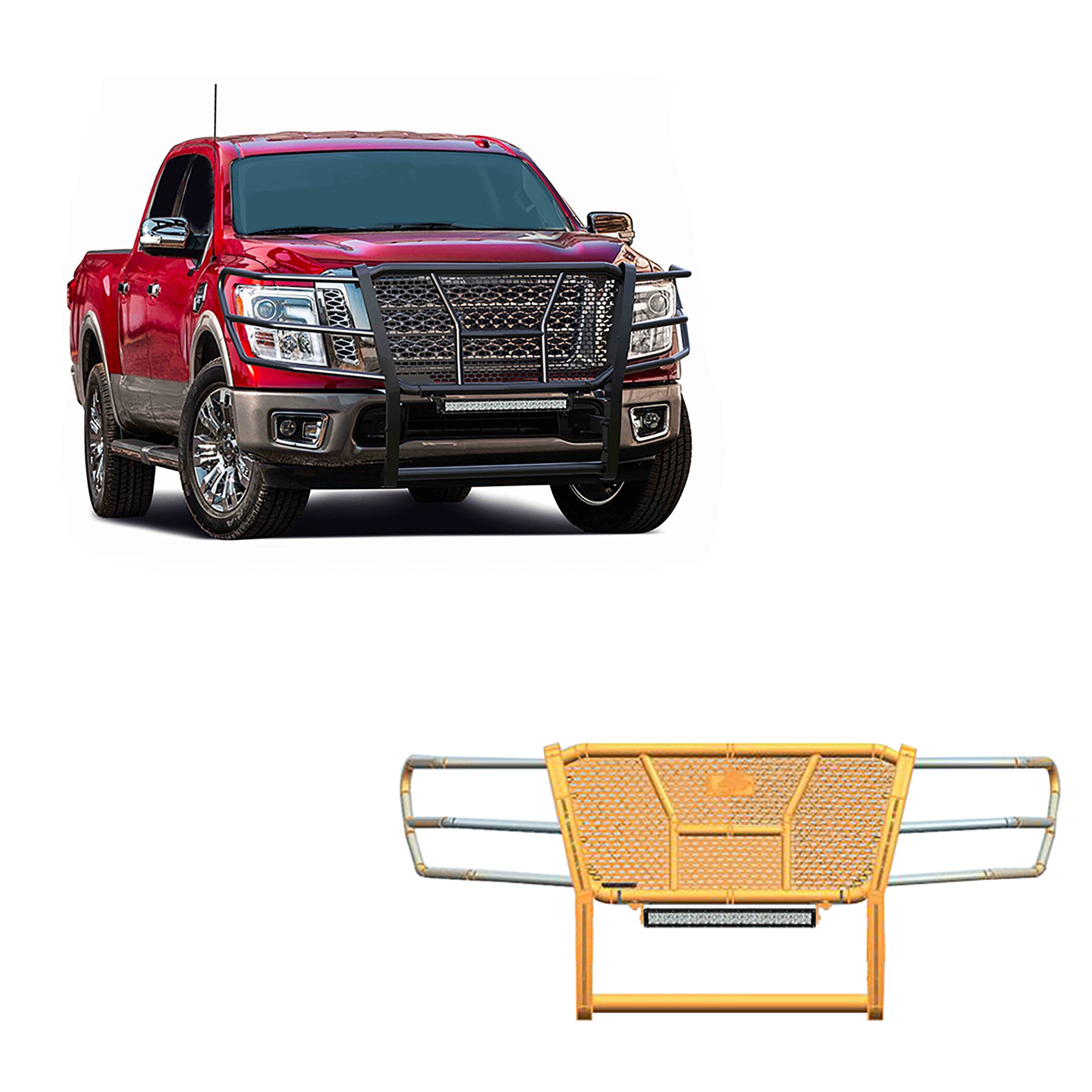 2017-2024 Nissan Titan Rugged Heavy Duty Grille Guard Kit Modular | Black Horse Off Road - Image 1