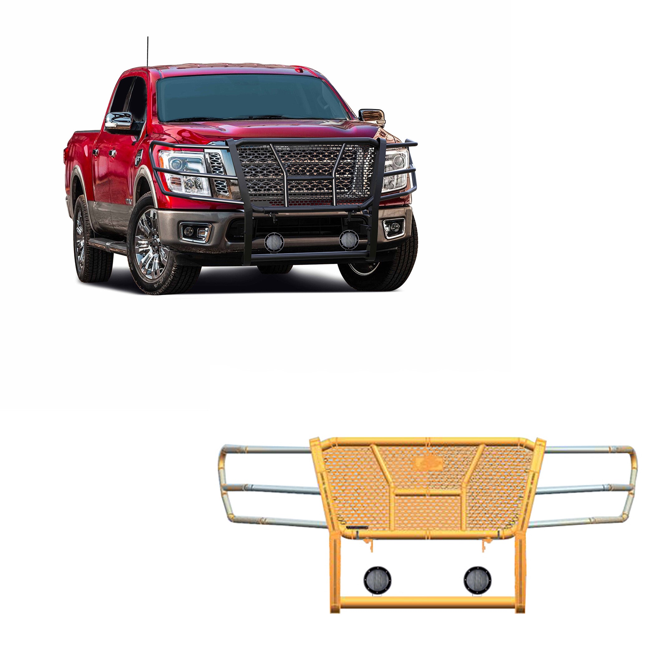 2017-2024 Nissan Titan Rugged Heavy Duty Grille Guard Kit Modular | Black Horse Off Road - Image 1