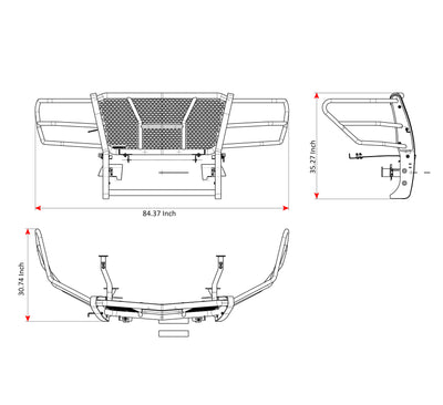 2017-2024 Nissan Titan Rugged Heavy Duty Grille Guard Kit Modular | Black Horse Off Road - Image 10