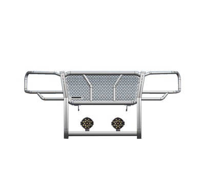 2005-2015 Toyota Tacoma Rugged Heavy Duty Grille Guard Kit Modular Incl. pair of 7.0" Dia. LED  Lights w/ Black Trim Rings w/ Wiring Harness and Switch | Black Horse Off Road - Image 3