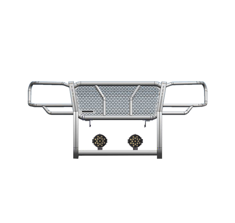 2005-2015 Toyota Tacoma Rugged Heavy Duty Grille Guard Kit Modular Incl. pair of 7.0" Dia. LED  Lights w/ Black Trim Rings w/ Wiring Harness and Switch | Black Horse Off Road - Image 3