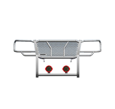 2005-2015 Toyota Tacoma Rugged Heavy Duty Grille Guard Kit Modular Incl. pair of 7.0" Dia. LED  Lights w/ Red Trim Rings w/ Wiring Harness and Switch | Black Horse Off Road - Image 3