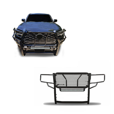 2016-2023 Toyota Tacoma Rugged Heavy Duty Grille Guard Kit Modular Includes 1 20in Double Row LED Light Bar | Black Horse Off Road - Image 1