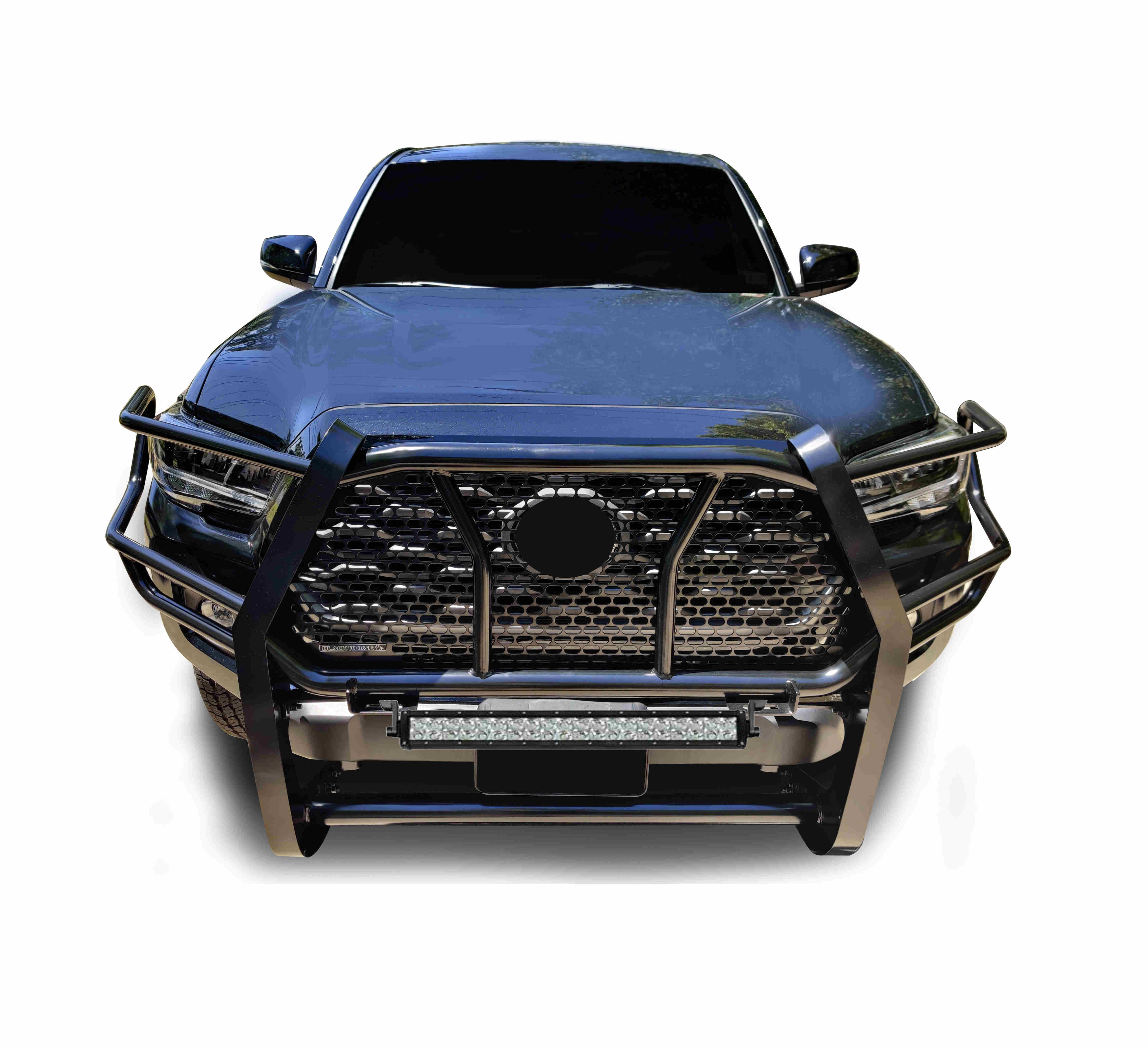 2016-2023 Toyota Tacoma Rugged Heavy Duty Grille Guard Kit Modular Includes 1 20in Double Row LED Light Bar | Black Horse Off Road - Image 2