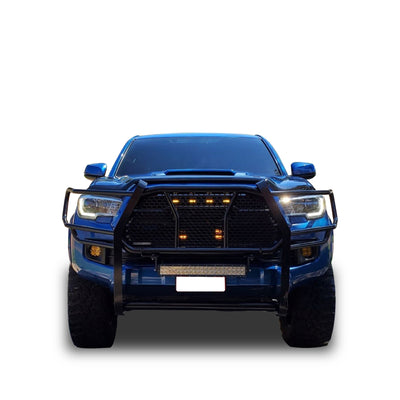 2016-2023 Toyota Tacoma Rugged Heavy Duty Grille Guard Kit Modular Includes 1 20in Double Row LED Light Bar | Black Horse Off Road - Image 4