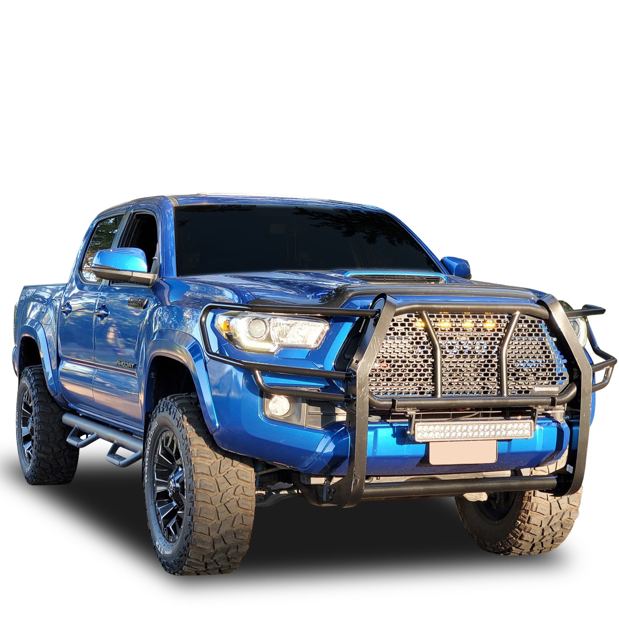 2016-2023 Toyota Tacoma Rugged Heavy Duty Grille Guard Kit Modular Includes 1 20in Double Row LED Light Bar | Black Horse Off Road - Image 5
