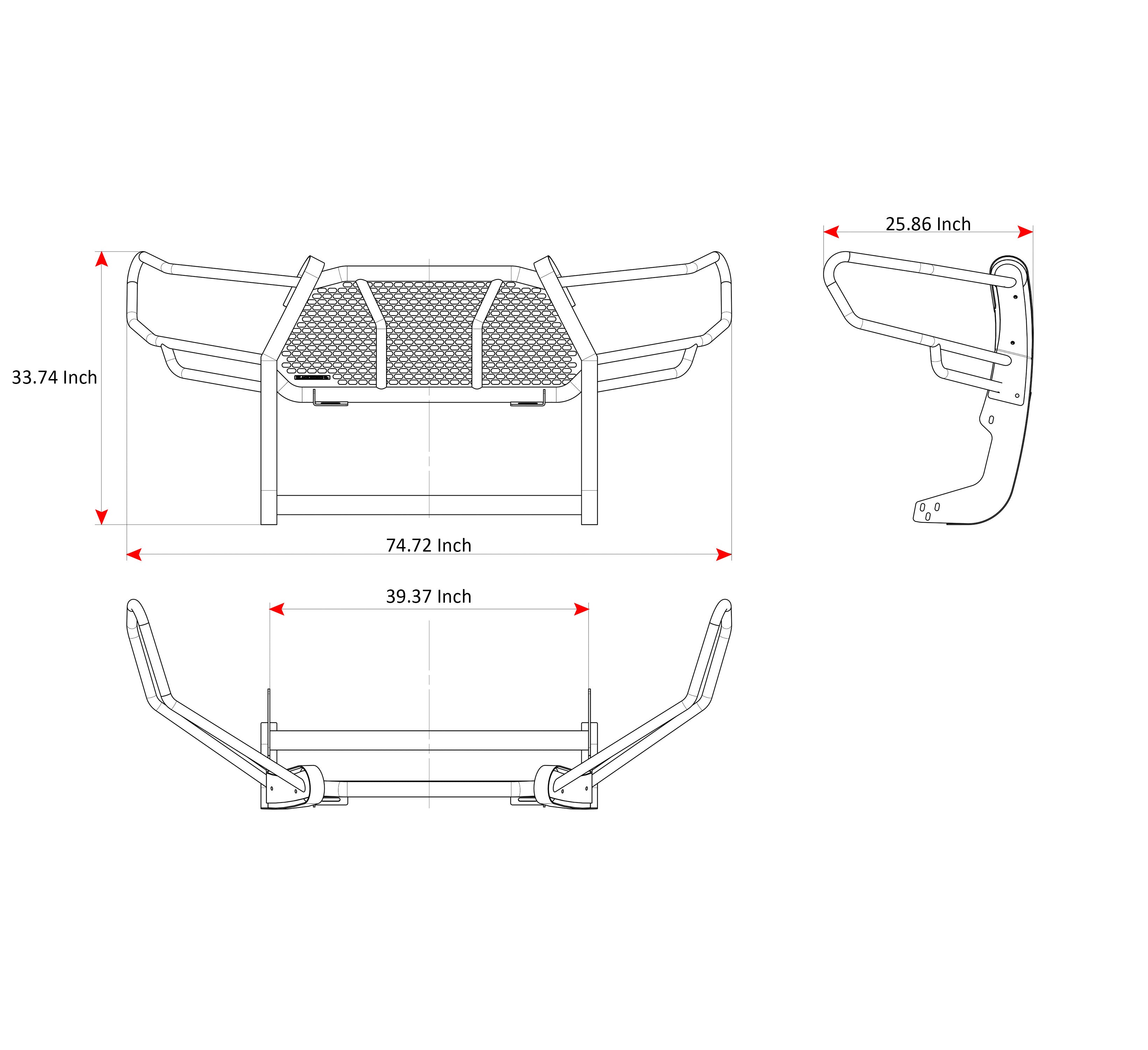 2016-2023 Toyota Tacoma Rugged Heavy Duty Grille Guard Kit Modular Incl. pair of 7.0" Dia. LED  Lights w/ Black Trim Rings w/ Wiring Harness and Switch | Black Horse Off Road - Image 10