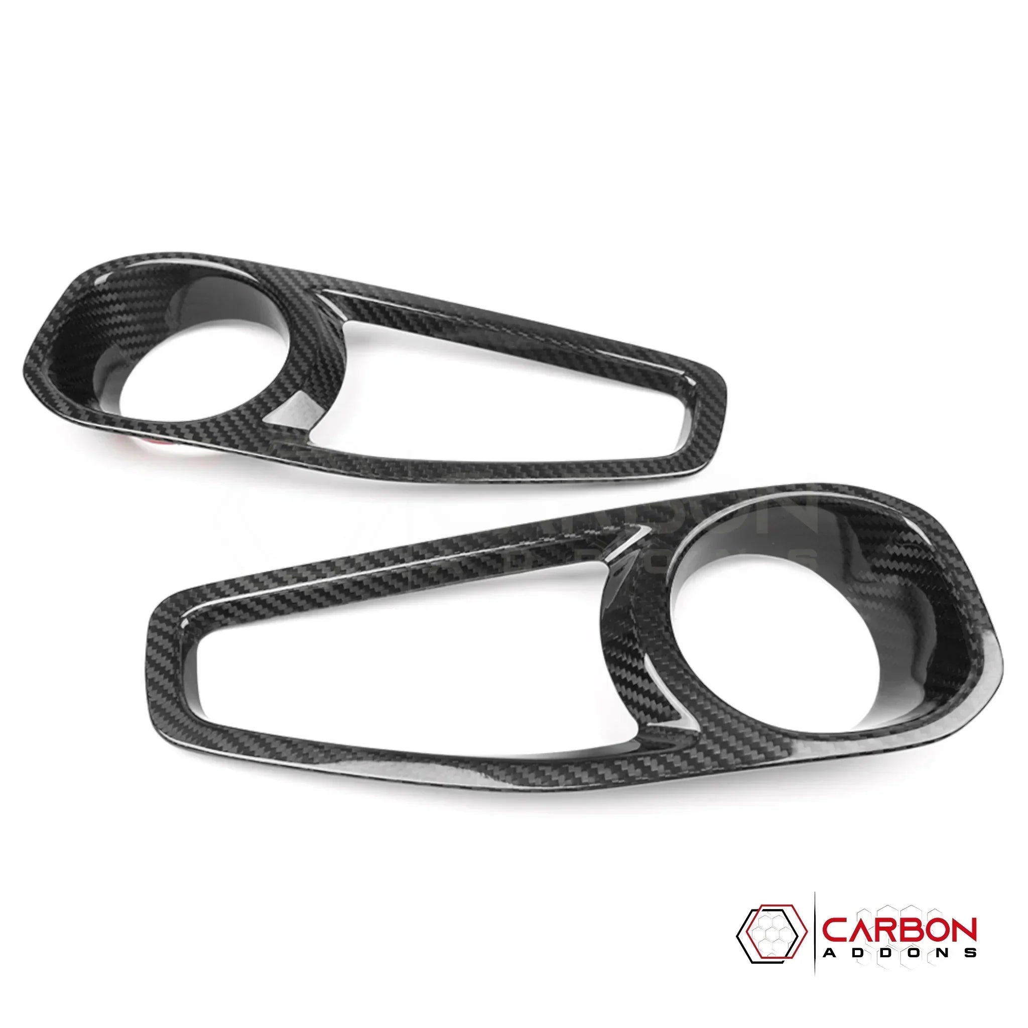 2018+ Jeep Wrangler JL & 2020+ Gladiator JT Real Carbon Fiber Fog Light Trim Covers (2pcs)