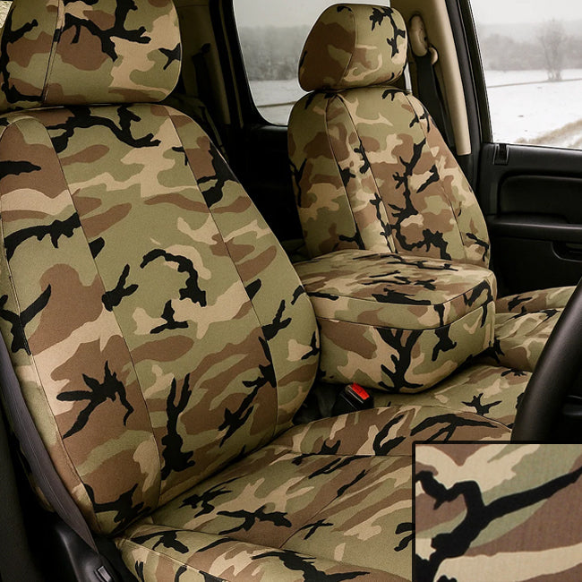 Custom Fit Truck Seat Covers for Ford, Chevy, Ram & Toyota – Retro Camouflage | Made in USA