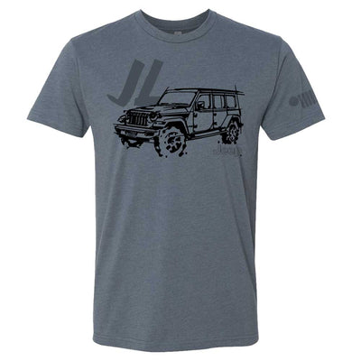 Mens Jeep® JL Wrangler - LDD Series - Triblend Indigo Blue T-Shirt