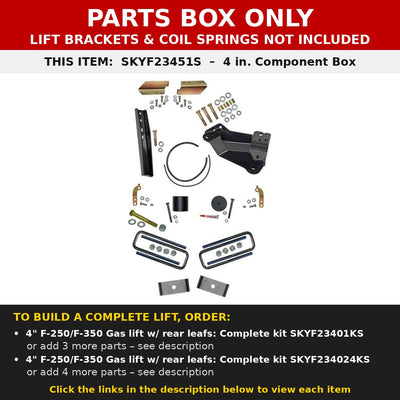 PARTS BOX ONLY - SKYF23451S component box, not a complete lift kit