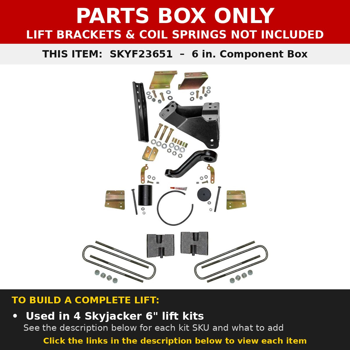PARTS BOX ONLY - SKYF23651 component box, not a complete lift kit