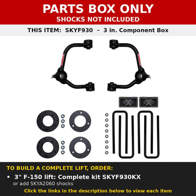 PARTS BOX ONLY - SKYF930 component box, not a complete lift kit